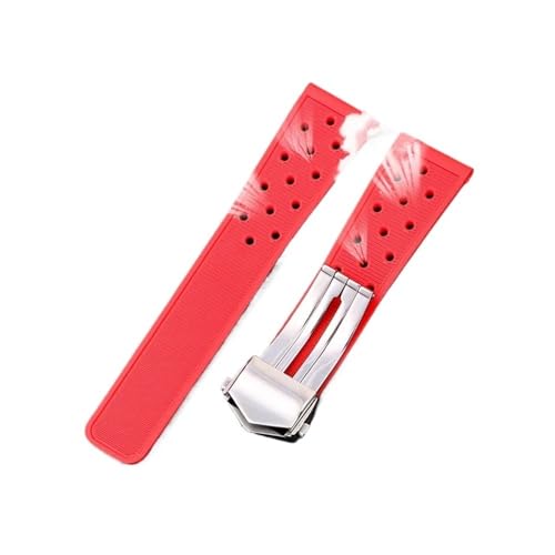Correa de silicona de 22mm con interfaz de arco para relojes Tag Heuer Monaco 4