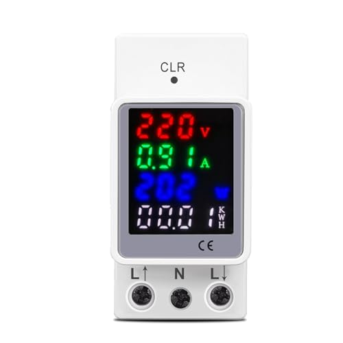 4IN1 AC 110V 220V 100A 電圧電流 KWH 電気エネルギーモニター メーター ボルト AMP 電圧計 電流計 電力計 DIN レール 1個 (サイズ: AC 70-150V)