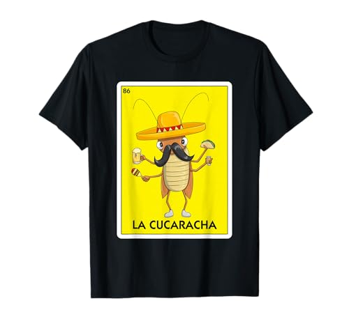 La Cucaracha Jeu de cartes mexicain cafard avec taco et bière T-Shirt