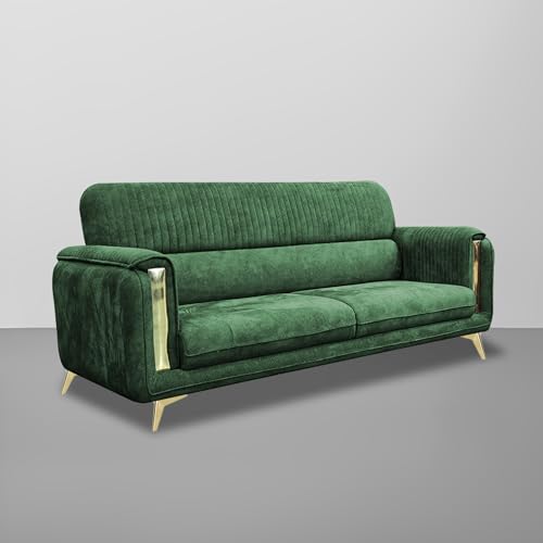 Image of Casaliving Gelio 2 Seater Sofa Set for Living Room Premium Fabric Sofa (Green)