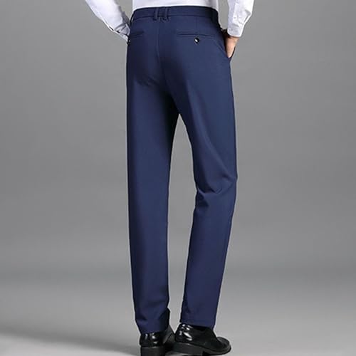 Maiyifu-GJ Men's Business Solid Color Dress Pants Slim Fit Spring Autumn Suit Pants Straight Leg Formal Work Pants​2
