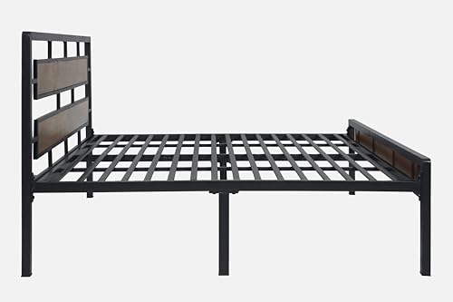 Image of Zeek Metal King Size Bed Without Storage | Wrought Iron Double Bed with Headboard & Footboard | Sturdy Powder Coated Platform Bed King Size Cot for BedroomLivingRoom Black (75x72)