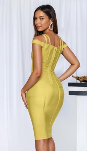 Image of Hybrid & Company Women's Elegant Bandage Dress | Stretch fabric, flattering bodycon fit, elegant silhouette, suitable for cocktail parties, events, and special occasions
