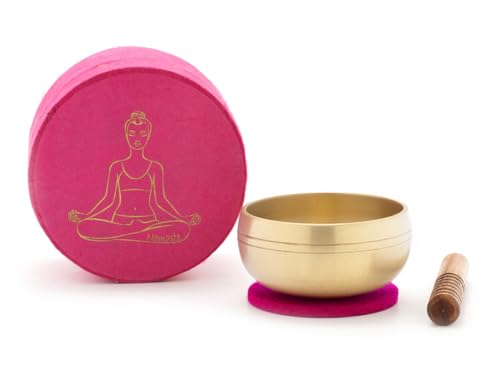 Set in Box pink YOGA 5181: Klangschale edel verpackt, eine schöne und originelle Geschenkidee! (Set in Box - Gegossene Klangschale)