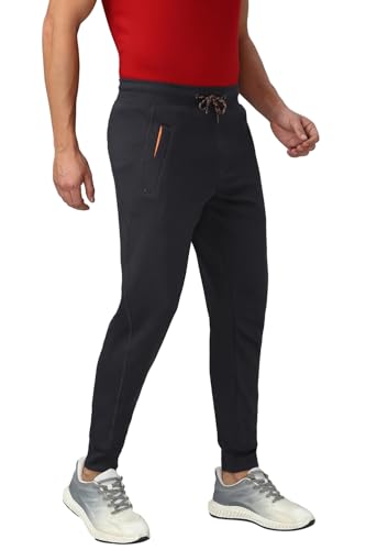Image of Van Heusen Men's Track Pant - Jogger | Side Zipper Pockets |Mid-Rise| Comfort Fit | Cotton Terry Fabric for faster sweat absorption | Breathable & Casual | Easy Stain Release| Anti-static fabric | Activewear | Drawstrings | Style 50044