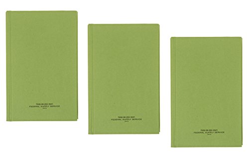 Diy Indispensables Us Military Log Record Books 3 Pack 5.25 X 8 Inch 96 Sheets With Rugged Sewn Case Binding Blue Line College Ruled Notebook Nsn 7530002223521, Made In Usa #TOP3