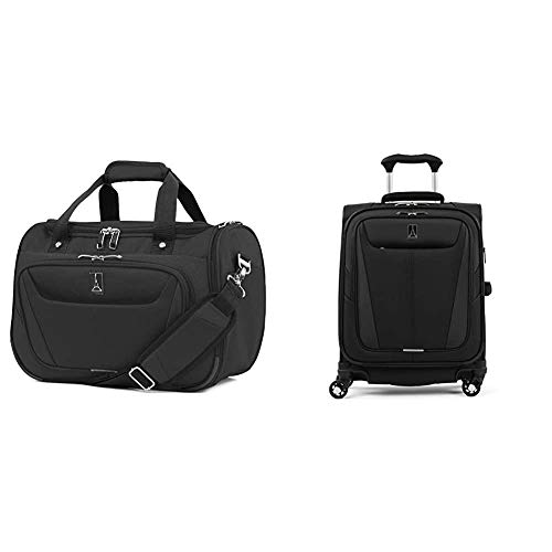 Travelpro Maxlite 5-Softside Expandable Spinner Wheel Luggage, Black, 2-Piece Set (Tote/19)
