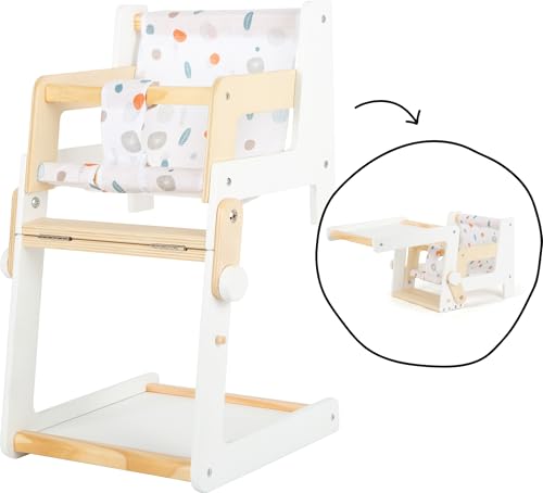 Small Foot Puppenhochstuhl Little Button, multifunktionaler und hochwertiger Kombihochstuhl, ab 3 Jahren, 11814, Weiß