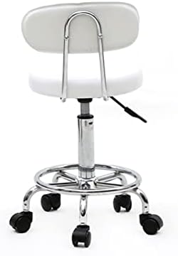 Miniatura 6 de Taburete de bar, moderno taburete redondo giratorio con respaldo, silla de bar de piel sintética giratoria de 360 sin brazos con altura ajustable