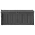 EasyUp 150Gal Outdoor Deck Box Waterproof, Lager Patio Storage Box Indoor and Outdoor Use, Lockable Resin Storage Bin for Patio Furniture Cushions Garden Tools, Package Delivery,UV Resistant-Black