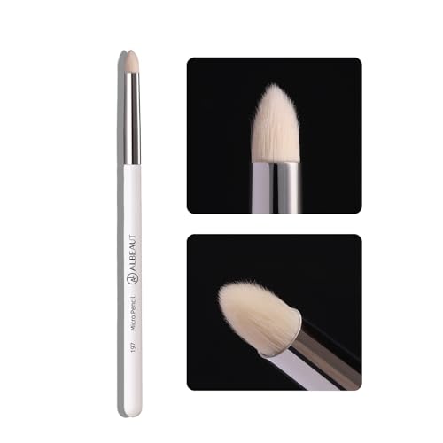 Albeaut Small Eyeshadow Brush Soft Firm Pencil Brush with Precise Point Eyeliner Smudge Tool Delicate Areas Eye Shadow Applicator for Inner Eye & Different Eye Shape (197 Micro Pencil)