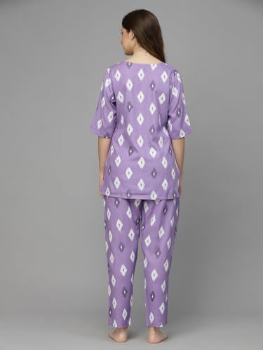 Image of Stylum Women's Cotton Ikat Print Rayon Pajama Set