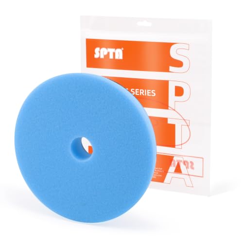 Image of SPTA Blue T60 Moderate-Cut Foam Polishing Pad, 1Pc 6.5 Inch Face for 6 Inch 150mm Backing Plate Compound Buffing Sponge Pads for Car Buffer Polisher Compounding, Polishing and Waxing -FPBFS6B