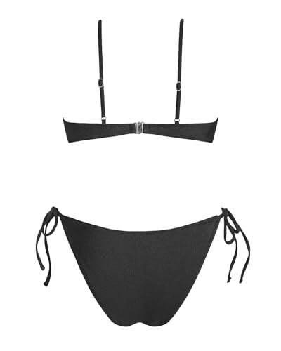 VOLAFA Women's Triangle Bikini Sets Tie Sexy Thong Solid Cheeky Swimsuit Brazillian Two Piece Bathing Suit2