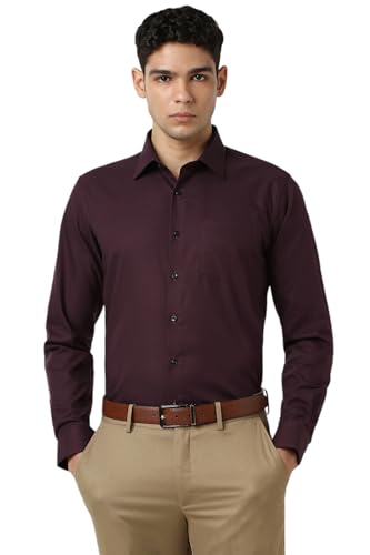 Image of Van Heusen Men Cotton Solid Slim Fit Formal Shirt