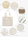 TeeYee Canvas Tote Bag Casual Multi pockets Handbags Large Capacity Shopping Shoulder Bag with Pocket Bags Work Purses beige