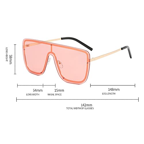 Oversized Rimless Sunglasses for Women Fashion Frameless Gradient Trimmed Lens Metal UV Protective Shield Sun Glasses4