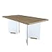 Tavolo da Pranzo in Legno MDF e Gambe In Vetro Temperato Robusto Ideale Per Salotto Soggiorno Salone Ufficio Design Elegante Moderno Cuernavaca 180 x 90 x 76 cm Rovere Scuro