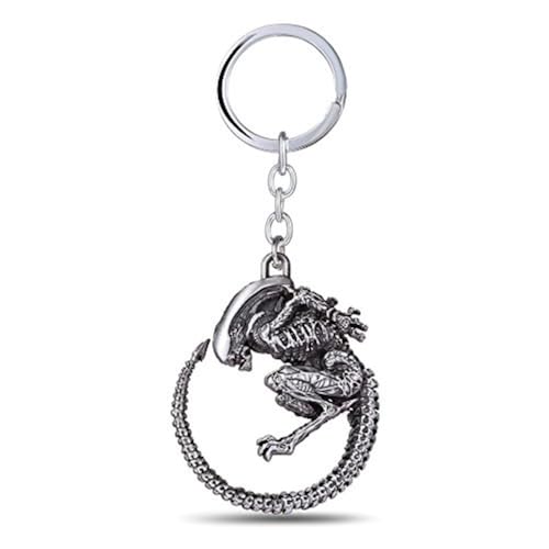 Alien vs. Predator Inspired Keyring Antique Metal (Antique Silver)