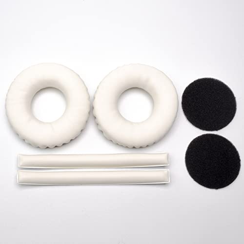 Image of Rainbow Color Ear Pads Headband Cushion Kits Compatible with Sennheiser HD25 HD250BT HD25-ll HD25S Il HMD25 Headphone Foam Covers (White Sets)