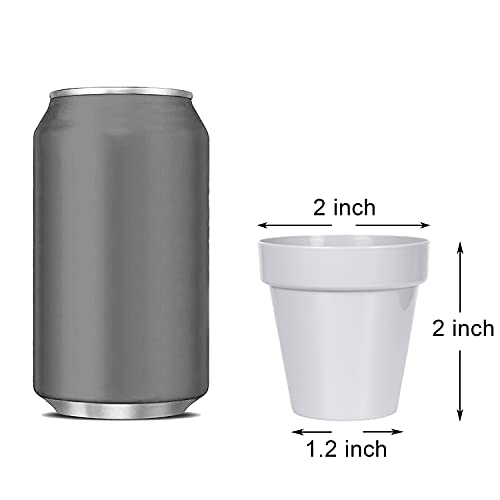 Youngever 24 Pack 5CM Mini Plastic Planters, Indoor Flower Plant Pots, Grey Gardening Pot with Drainage - NO Plant Included (Classic) - Image 2