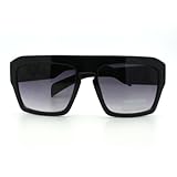 Black Millionaire Heavy Frame Flat Top Mobster Keyhole Sunglasses