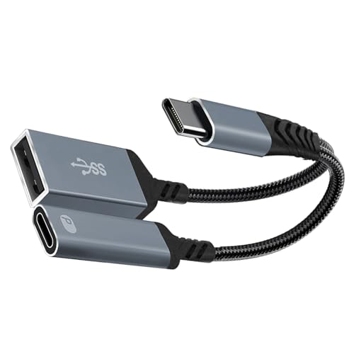 2ポートUSB CスプリッターPD60W USB2.0高速充電データ転送互換性のあるタブレット電話KVM編組タイプC充電ケーブル