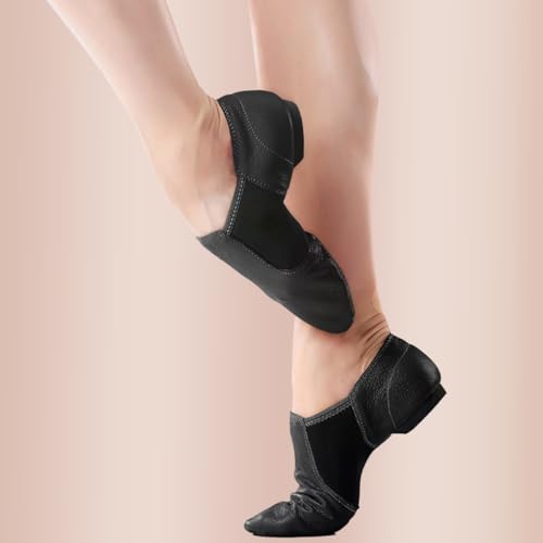 Jazz Shoes for Women Men PU Leather Unisex Slip-On Dance Shoes4