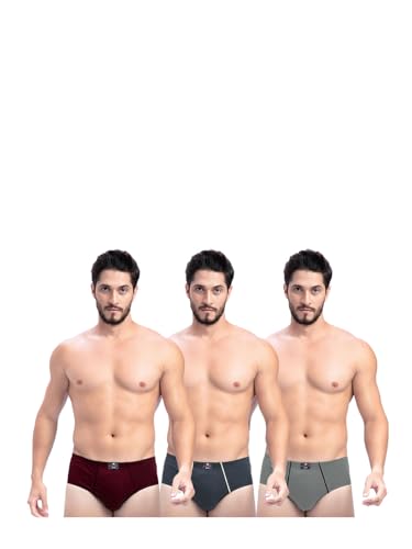 Image of Milton Mens Pure Cotton Solid Briefs with Inner Elastic|Premium Soft Breathable Underwear for Men|Comfort-Fit Waistband for All-Day Wear|Multi-Color, Color Name May Vary as per Availability|Pack of 3