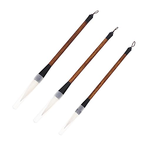 Gogogmee 3Pcs Calligraphy Brush Retro Writing Brushes for School Art Smooth Grip Lightweight Durable for Beginners Students for Traditional Ink Painting
