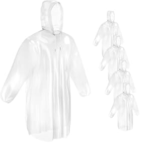 Mindful Design Disposable Rain Ponchos for Adults (4 Pack)