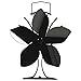 Piec wentylator Hot Fan 5-Blade Heat Zasilany Cichy Nie Elektryczność ani bateria dla dużego pokoju Kominek Dom Główny Pellet Sypialnia Kuchnia Kuchnia,Black,One Size