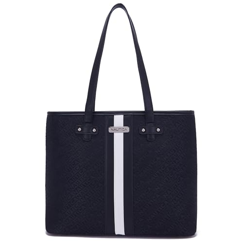 Image of Nautica Womens Lakeside Signature Jaquard Handbag | Checkerd Shoulder Bag With Zipper | Good Space, Zipper & Mobile Compartment Inside
