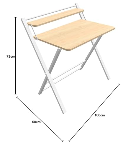 Image of Expresso Multipurpose Foldable Computer Desk Table for Study Home Office Folding Laptop Table Writing Desk Compact Study Reading Table Small Spaces