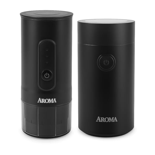 AROMA Portable Espresso Maker with Electric Grinder