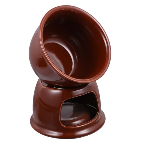 TOGEVAL Fondue de Chocolate con Olla Cerámica Resistente y Base Estable para Derretir Queso y Chocolate Cocina Fácil de Limpiar y Duradera Color Marrón