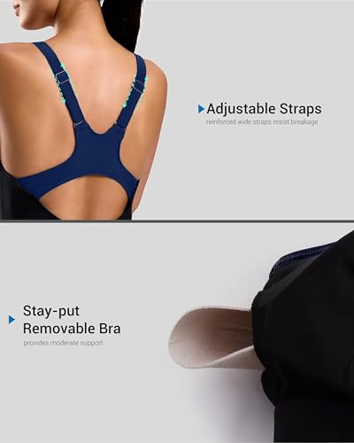 Image of G Gradual Women's Athletic One Piece Swimsuit with Adjustable Straps Competitive Racerback Modest Bathing Suit for Women