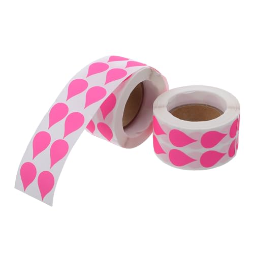 Pink Teardrop Stickers – Writable & Removable, 2 Rolls