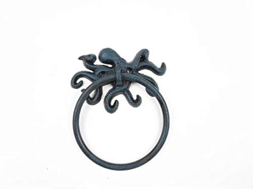 Seaworn-Blue-Cast-Iron-Octopus-Towel-Holder-6--Ocean-Decor Seaworn Blue Cast Iron Octopus Towel Holder 6–Ocean Decor