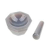 dailymall Natural Agate Mortar And Pestle Medicine Herbs Grind The Solid Mixing Set