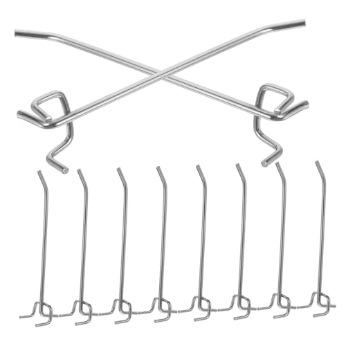 FUNOMOCYA 50 Pack Peg Board Pegs Supermarket Shelf Hooks Iron Hooks for Wall Compatible 1/8 1/4 Inch Holes