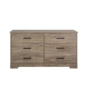 Prepac Rustic Ridge Farmhouse 6-Drawer Double Dresser, Brown Dresser for Bedroom, Chest of Drawers with 6 Storage Drawers, 53.25” wide x 18.25” deep x 28.5” tall, Brown Prepac Rustic Ridge Farmhouse 6 Drawer Double Dresser Brown Dresser for Bedroom Chest of Drawers with 6 Storage Drawers 5325 wide x 1825 deep x 285 tall Brown