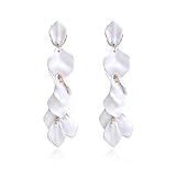 Bohemian Petal Acrylic Earrings Fashion Resin Rose Flower Dangle Earrings Geometric Vintage Romantic