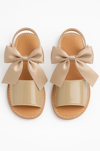 SIRRI Girls Patent Sandals with Bow - Perfect Footwear for Dressy and Casual Wear3