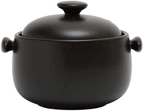 Enameled Covered Dutch Oven Shallow Casserole Dish with Lid Non-Stick Cooking Pan Set for Gas/Electric,Black,1.8L