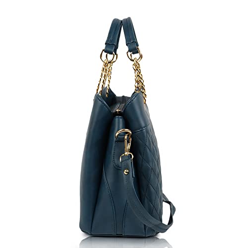 Image of EVEDA Synthetic Vegan Leather Classic Chain Strap Top Handle Handheld Shoulder Crossbody Water Resistant Handbag For Women