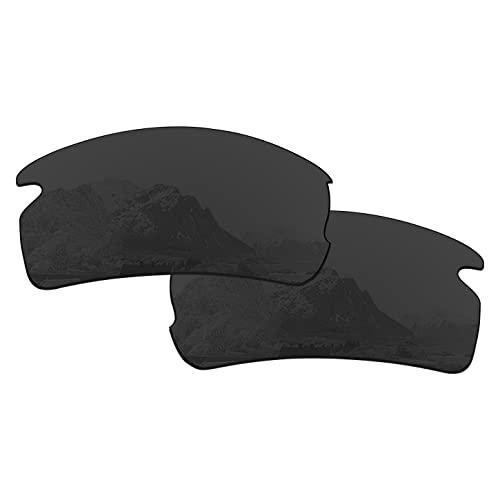 Puzzley Mirror Polarized Replacement Lenses for Oakley Flak 2.0 OO9295 Sunglasses - Retro Black Polarized