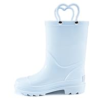 Stelle Toddler Rain Boots Kids Rainboots Boys Girls Waterproof Easy On Handles Non-Slip Sole Lightweight Outdoor Shoes(Light Blue,10MT)
