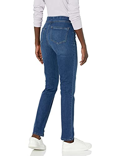 reCreation Women's Misses Pull on Flexi-fit Straight Leg Jean, Blue2