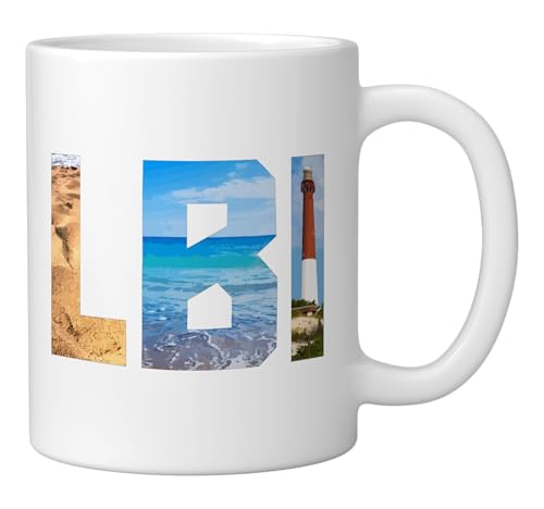 Vaso de cerámica blanco diseño Long Beach Island New Jersey miniatura 2